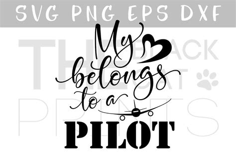 Download Free my heart belongs to a pilot Cricut SVG